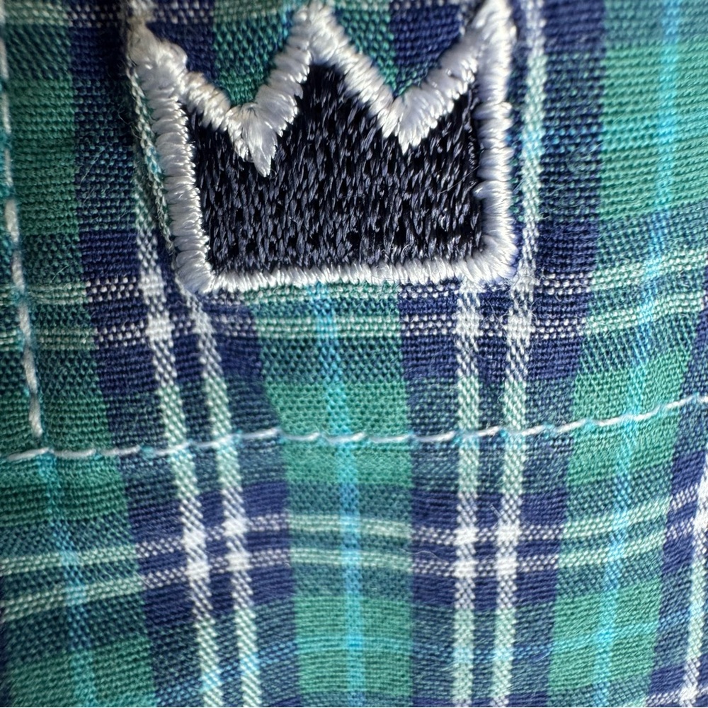 Crown & Ivy Men’s Green and Navy Blue Casual Button Down Shirt Size Medium - Picture 6 of 7